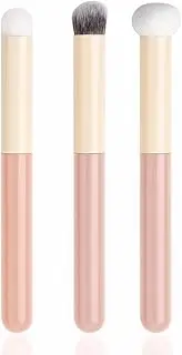 Concealer Brush Set by GOERTI Angled Concealer Brushes for Under Eye Concealer Nose Contour Brush Small Sponge Blender Cover and Blend Imperfections Full or Spot Coverage 3pcs (Pink)