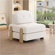 Lazy Sofa Folding Sofa Bed with Backrest Pillow High-Density Sponge Soft Corduroy Dual-Purpose Tatami Couch & Sleeping Mattress for Bedroom Living Room Dorm Office (White,Lambswool)