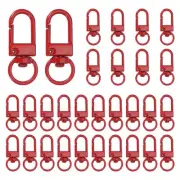 30pcs Metal Swivel Lobster Claw Clasp Keychain Buckle Clips, Red