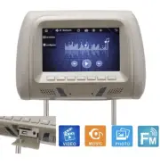 7" LED Touch Screen Backseat Pillow Car Headrest Monitor USB SD MP5 Player Gray