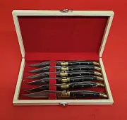 Laguiole Steak Knife Set in Wood Gift Box by Laguiole France