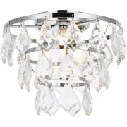 Elegant Lighting 1101F10C Ella 3 Light 10 inch Chrome Flush Mount Ceiling Light