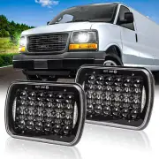 1996-2014 For GMC Savana 1500 Van 2pc Black 5x7'' 7x6inch 5D LED Headlight Hi/Lo (for: Isuzu)
