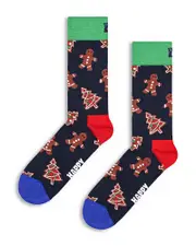 Happy Socks Cotton Blend Holiday Gingerbread Cookies Crew Socks Gift Set, Pack of 1