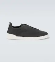 [Zegna] Zegna Triple Stitch slip-on sneakers AU 12 brown