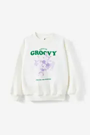 [Cotton On Kids] Cotton On Kids - Mickey Mouse Oversized Crew - Lcn dis mickey groovy/vanilla 7 LCN DIS MICKEY GROOVY/VANILLA