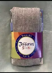 NEW Jefferies Socks Cable Pattern Heather Gray Knit Tights 6-8 Year