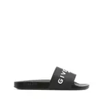 [Givenchy] Givenchy Black Logo-Print Pool Slides 40 IT BLACK