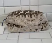 Nwt Designers Guild Pugin Dove Large Washbag Gray Velour Fabric Zip Closure...