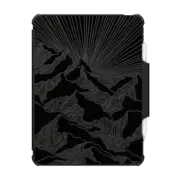 iPad Air (4th/5th gen) Impact Folio Case AIM HIGH 2 IPAD, BLACK & WHITE MOUNTAINS MINIMALIST LINES NATURE MOUNTAIN ILLUSTRATION