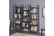 YES4HOMES Industrial Shelf Bookshelf, Vintage Wood and Metal Bookcase Furniture for Home & Officeokcase Furniture for Home & Office