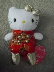 RARE Vintage 1998 Sanrio Smiles Hello Kitty Chinese Outfit Plush 6" Tall