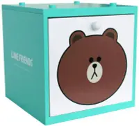 在飛比找Yahoo!奇摩拍賣優惠-正版 LINE 熊大積木盒 積木型單抽收納盒 可堆疊 木盒