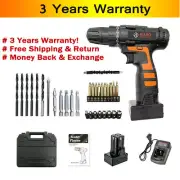 12V/25V Drill 2 Speed Electric Cordless Drill /Driver w/ Bits Set & Battery+Case