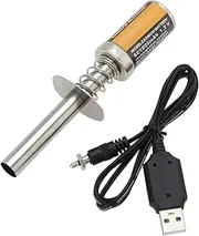 Create idea 1 Set 1800MAh Nitro Glow Plug Starter Rechargeable Igniter with DC 3.7V 300mA Battery Charger for Gas Nitro Engine Compatible with 1/8 1/10 RC Cars