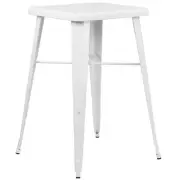 23.75'' Square White Metal Indoor & Outdoor Restaurant Patio Bar Height Table