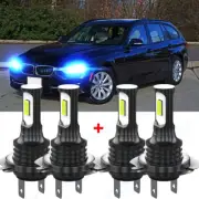 For BMW 328i 2007-2016 8000K LED Headlight High Low Beam Light Bulbs Combo 4pc (for: Smart)