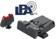 LPA SPR Black Adjustable Target + Fiber Front Sight Set Glock 17 - 43 SPR36GL7F