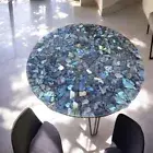 30" Round Labradorite Stone Center Sofa Coffee Table Handmade Gemstone Home Deco