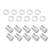 Wheel Lug Nut Kit, Chrome Dome Medium Mag Length 1.38 7/16 0.55 Shank Set of 10