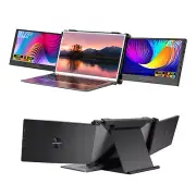 Dual Portable Monitor Triple Fold 1080P IPS HDR FHD Screen Extender for Laptop