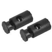 10pcs Single Hole Cord Lock 1.1" x 0.5" Spring Toggle Stopper Cord Lock Black