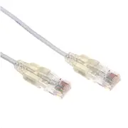 Dynamix PLSW-C6-1 Cat6A RJ45 Patch Lead - 1m - White UTP - 10G - 30AWG - Ultra-Slim - Gold Plated - PoE 802.3af [PLSW-C6-1]
