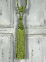 Pair 2 pieces Curtain Tie Backs - 30cm Tassel - Lime Green
