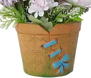 Resin Planter,Planter Pots Blue Bowknot | Rustic Succulent Vase Containers with Drainage Hole, Bonsai Decor Ornaments for Home, Garden, Patio, Balcony
