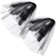 [DEARMAMY] 2pcs Elegant Double Layer Mesh Veils for Parties Stylish Hijab Hair Decor Durable Covering with Hair Comb Comfortable Texture for Various Outfits and Hairstyles