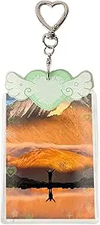[Glugahrif] Photo Card Holder Key Ring, Photo Card Holder - Photo Card Shells Fall Protection - Transparent Acrylic Credit Card Holder for Adults, Women, Girls and Teenagers