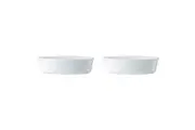 2x Mikasa Chalk Kitchen Tableware Dining Porcelain Oval Pie Dish, 18cm, White