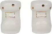 Christmas Themed Salt and Pepper Shakers - White and Gold Winter Boots for Home