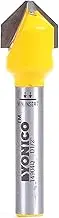 V Groove Flat Bottom Router Bit 90 Degree X 1/2-Inch Diameter 1/4-Inch Shank 14904q
