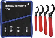 LOCADENCE 4Pcs Coilover Spanner Wrench Set, APU16 ER32 40 Adjustable Shock Spanner Hook Wrench, Universal Shock Adjustable Spanners for Business Plumbing Automotive