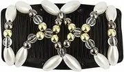 Beaded Stretchy Easy Magic Hair Comb Elastic Double Hair Clip Hair Accessories (White)