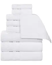Superior Venice Zero Twist Cotton Medium Weight Soft Absorbent 9pc Towel Set