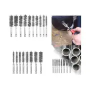 Pipe Cleaning Brush Set 1/4 inch Hex Shank Silver Drill Brush for Auto Parts