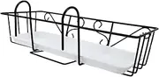 Yardwe Sturdy Iron Plastic Flower Rack Hanging Bucket Planter Perfect for Windowsill