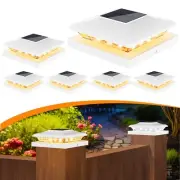 6 Pack Solar Post Cap Light Outdoor Fence Cap Lights 24 LEDs 2 Color Modes fo...