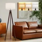 ELYONA Wood Tripod Floor Lamp, Mid Century Modern Reading Standing Light, Tal...