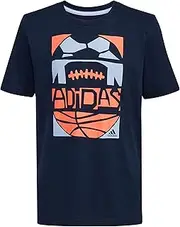 [adidas] Boys' Little Short Sleeve Cotton Field Goals Graphic Tee T-Shirt