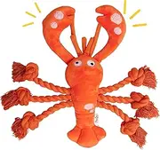 Pawfoo Lab Lobster Dog Toys, Large Squeaky Plush Tug of War Dog Toys for Puppy, Small, Medium, Large Dogs