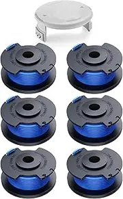 String Trimmer Line Compatible with Ryobi One+ AC14RL3A,3.3m Line Length 1.65mm,Trimmer Spool Compatible with Ryobi Weed Wacker 18V,24V,40V Cordless Trimmers (6Spools+1Cap)