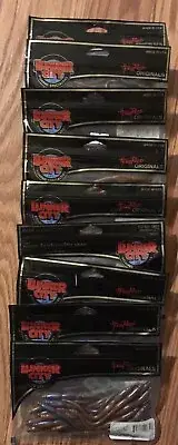 3 Packs Lunker City Rascal Rubber Worms Natural/Blue