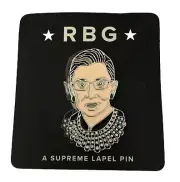RBG Lapel Pin Dissent Collar Ruth Bader Ginsberg Supreme Court New