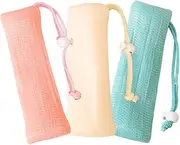 VICASKY Mesh Soap Bag Set 3pcs Bar Soap Sleeves for Handmade Bar Soaps Exfoliating Soap Bags Lanyard for Travel