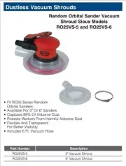 NEW Dustless Vacuum Shroud for Sioux Random Orbital Sander RO25VS-5 / RO25VS-6