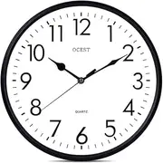 OCEST Indoor Outdoor Clock, 12.5 Inch Battery Operated Quartz Decorative Wall Clock Silent Non-Ticking Round Easy to Read for Indoor Home Office School