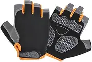 [WMUVAZA] Cycling Gloves Kids Boys Girls Cycling Climbing Half Finger Gloves Gel Padded BMX Bicycle Fingerless for Climbing Frame Bicycle Skater Scooter Outdoor Sports